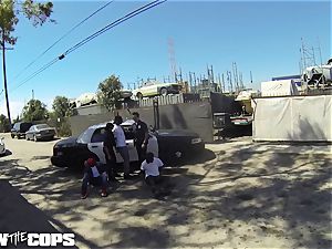 drill the Cops - white female cop ravaged by three BBCs